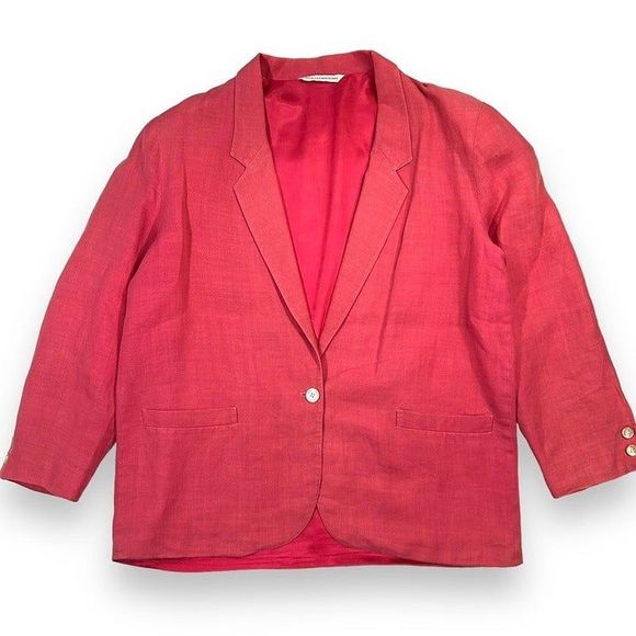 Vintage Talbots Pink‎ Blazer Jacket 14 - Picture 1 of 5